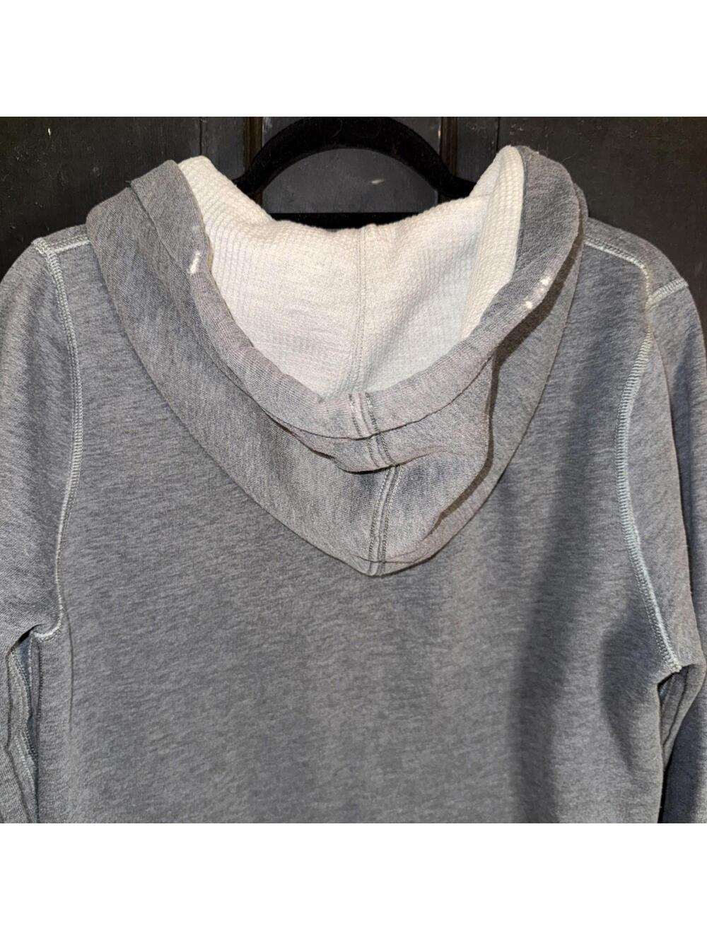 Abercrombie & Fitch NY Womens Distressed Hoodie Gray Full Zip Y2K logo preppy - Picture 9 of 9